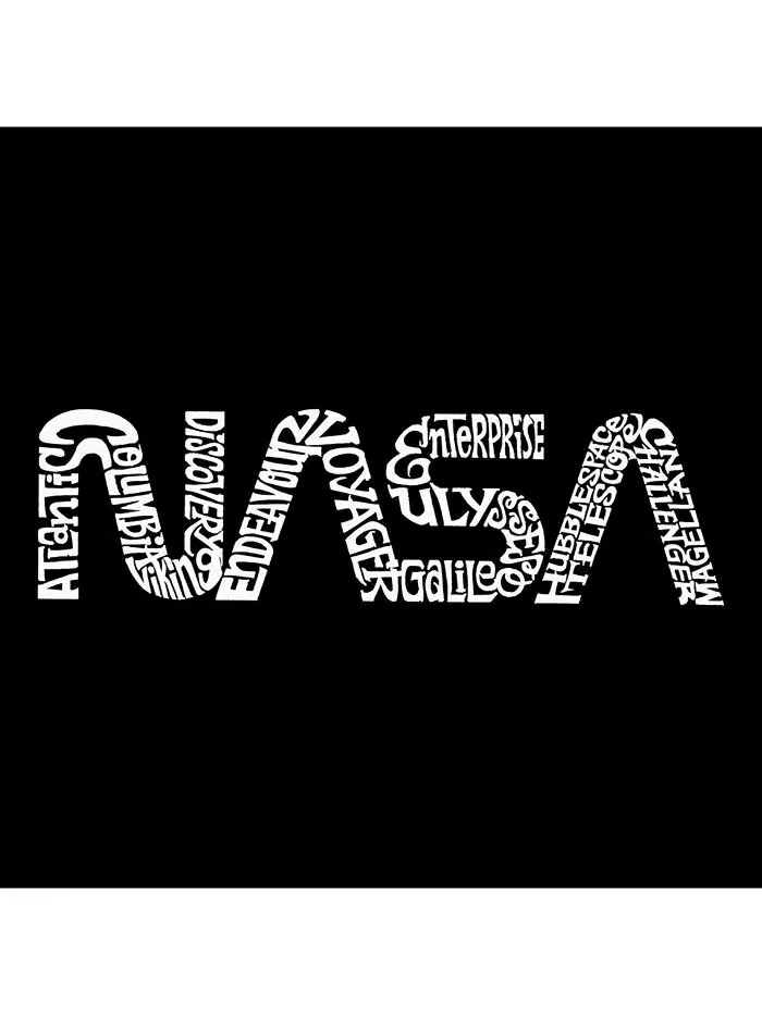 Мужская футболка с рисунком Word Art — Worm Nasa LA Pop Art — изображение 3 из 3, серый