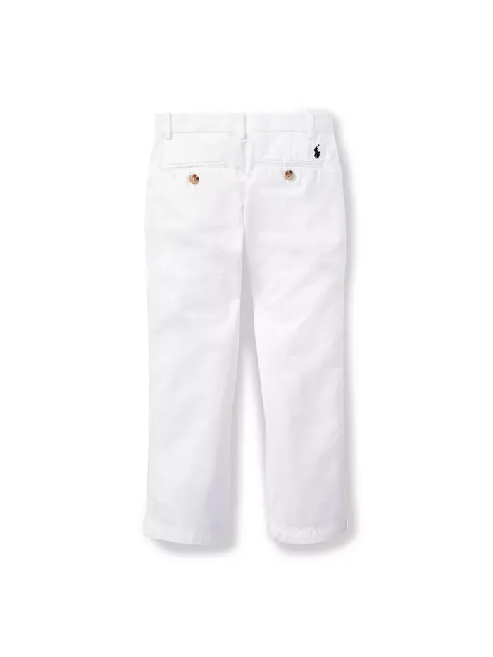 Брюки прямого кроя из твила для малышей и мальчиков Polo Ralph Lauren — изображение 2 из 7, белый