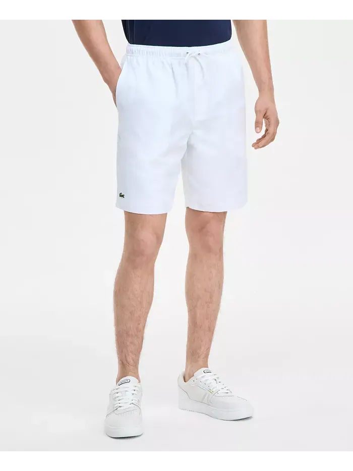 Спортивные шорты Lacoste, мужские, с принтом "Diamante" на манжете — изображение 3 из 7, белый