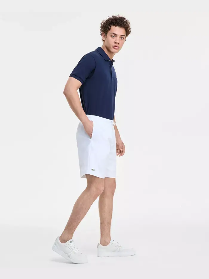 Спортивные шорты Lacoste, мужские, с принтом "Diamante" на манжете — изображение 4 из 7, белый