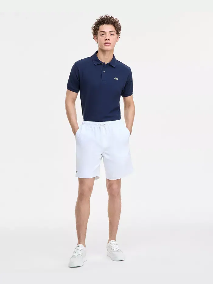 Спортивные шорты Lacoste, мужские, с принтом "Diamante" на манжете — изображение 6 из 7, белый
