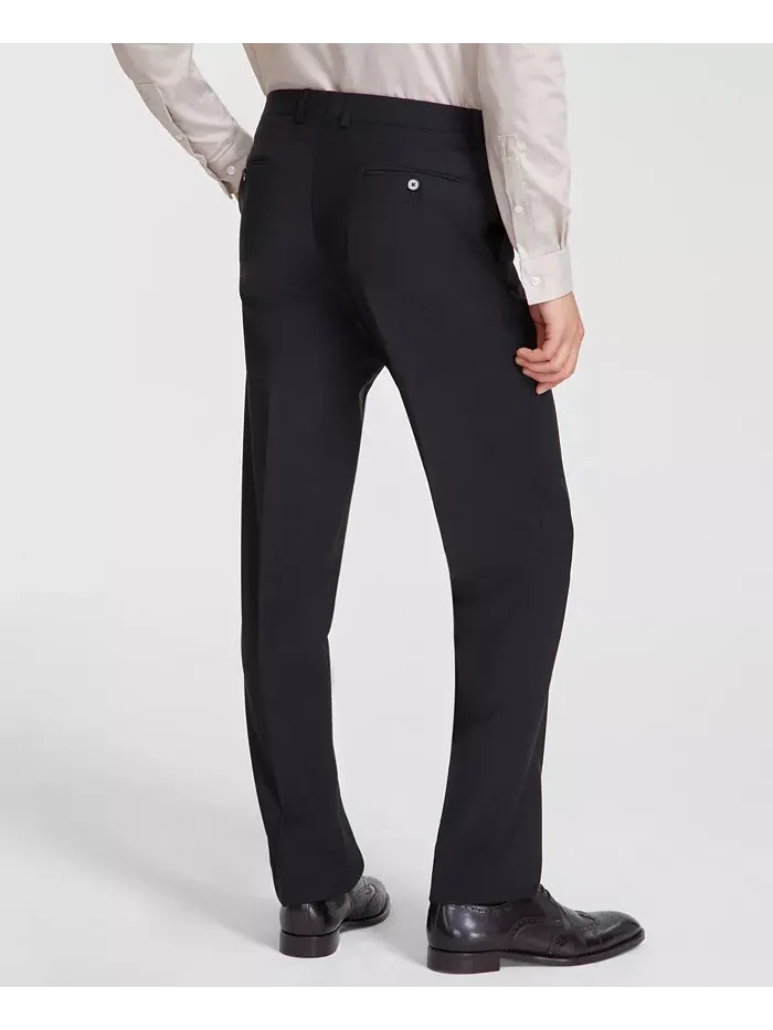Мужские классические брюки Slim-Fit из шерстяной ткани с добавлением эластана Calvin Klein — изображение 4 из 7, черный