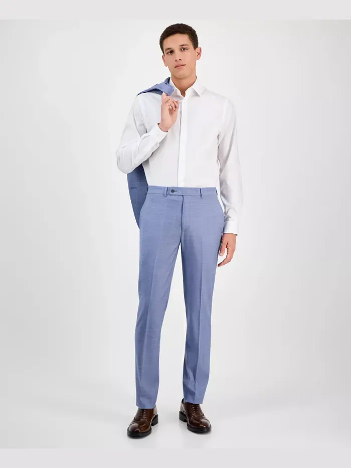 Мужские классические брюки Slim-Fit из шерстяной ткани с добавлением эластана Calvin Klein