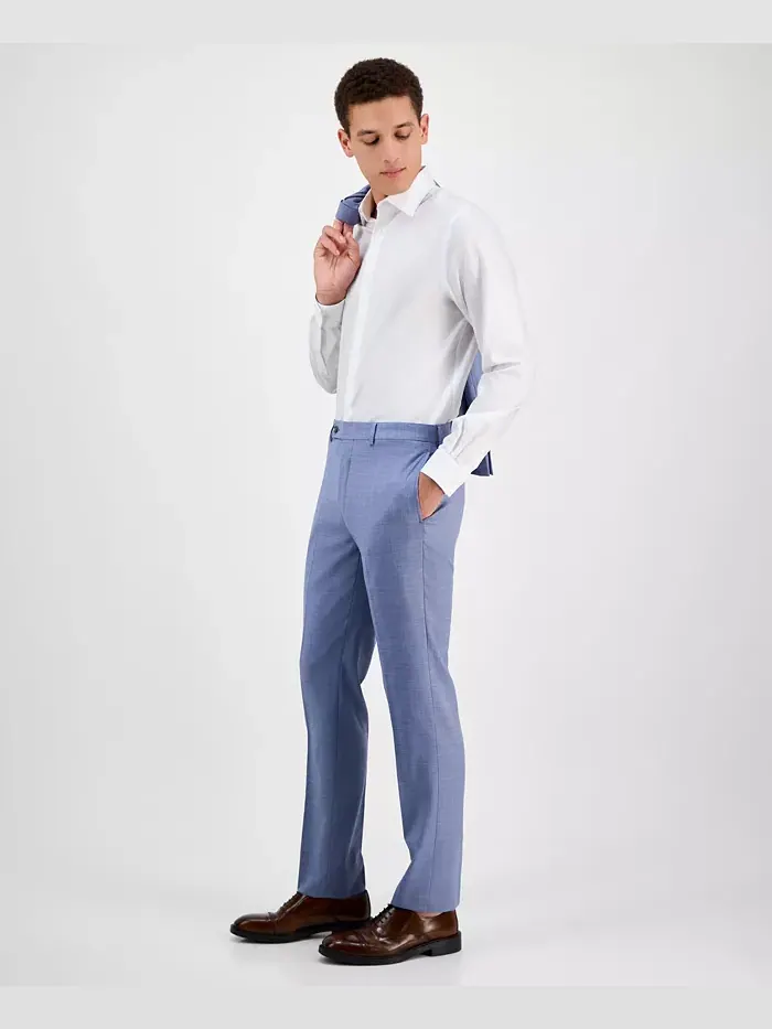 Мужские классические брюки Slim-Fit из шерстяной ткани с добавлением эластана Calvin Klein — изображение 2 из 7