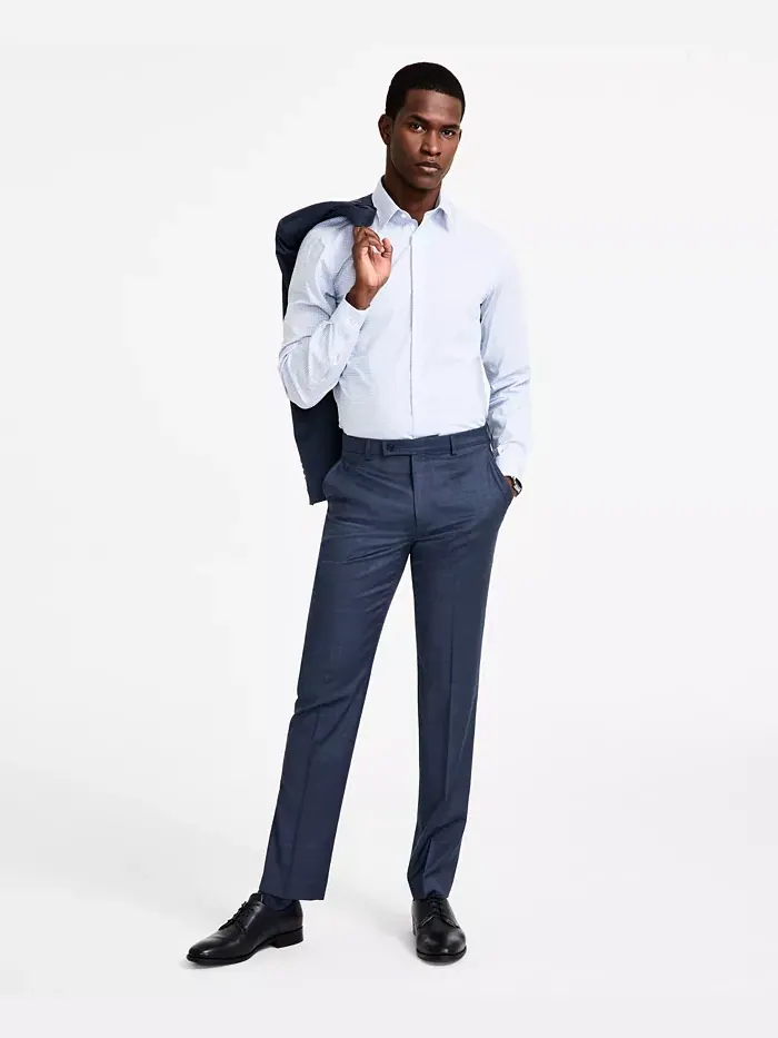 Мужские классические брюки Slim-Fit из шерстяной ткани с добавлением эластана Calvin Klein