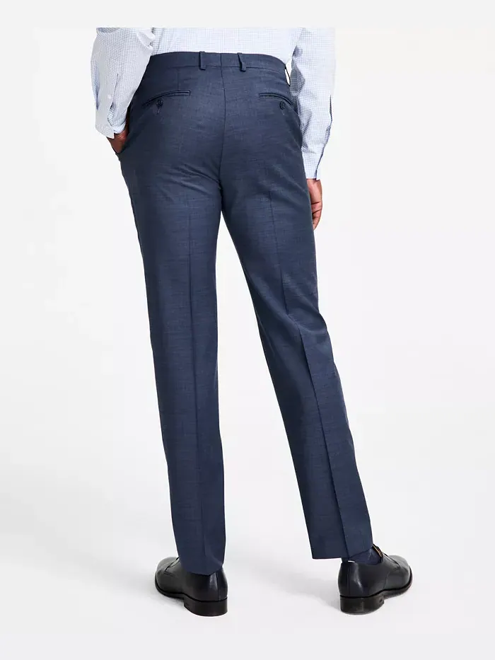 Мужские классические брюки Slim-Fit из шерстяной ткани с добавлением эластана Calvin Klein — изображение 4 из 7, синий