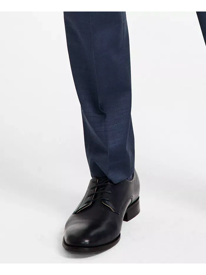 Мужские классические брюки Slim-Fit из шерстяной ткани с добавлением эластана Calvin Klein — изображение 7 из 7, синий