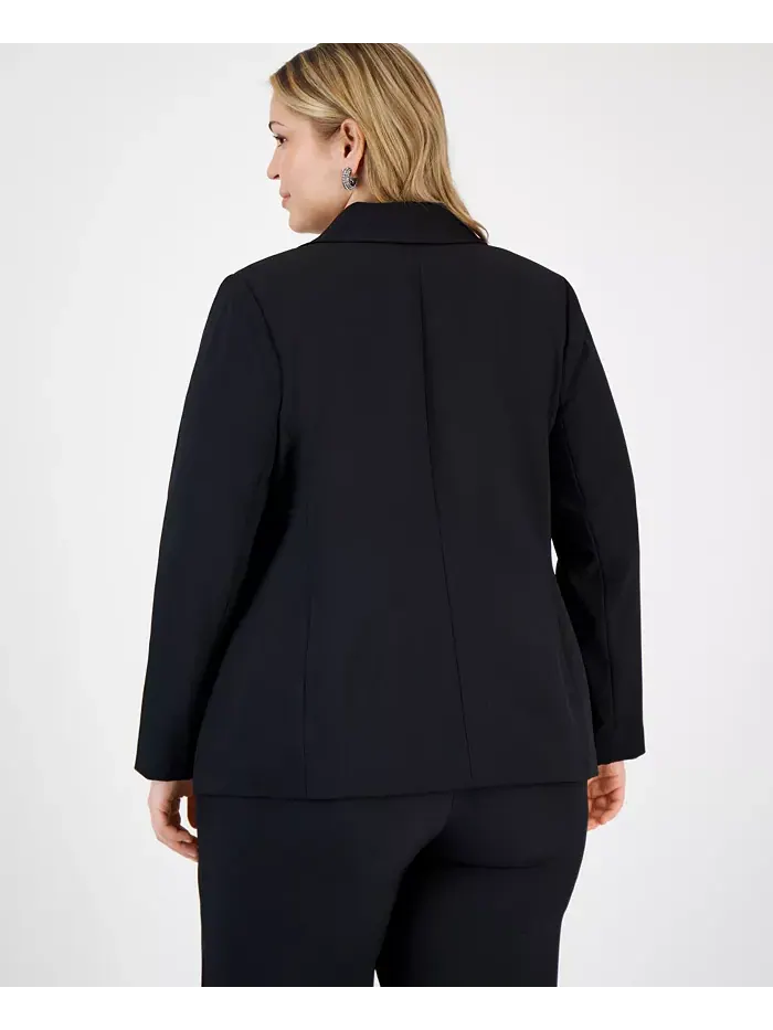 Женский блейзер с длинным рукавом и одной пуговицей Plus Size Tahari ASL — изображение 2 из 2, черный