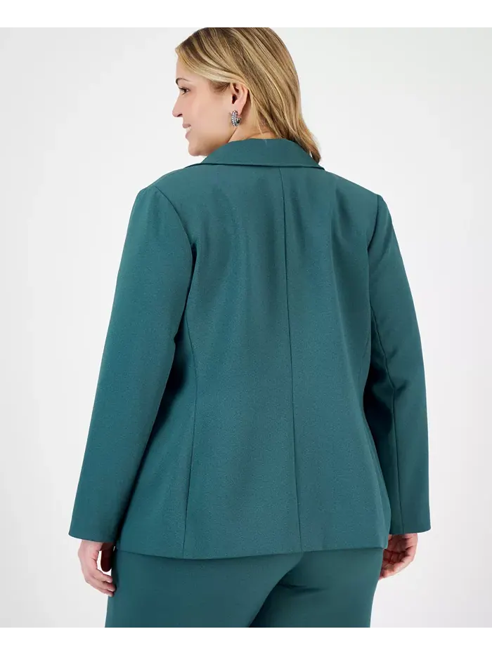 Женский блейзер с длинным рукавом и одной пуговицей Plus Size Tahari ASL — изображение 3 из 4, зеленый
