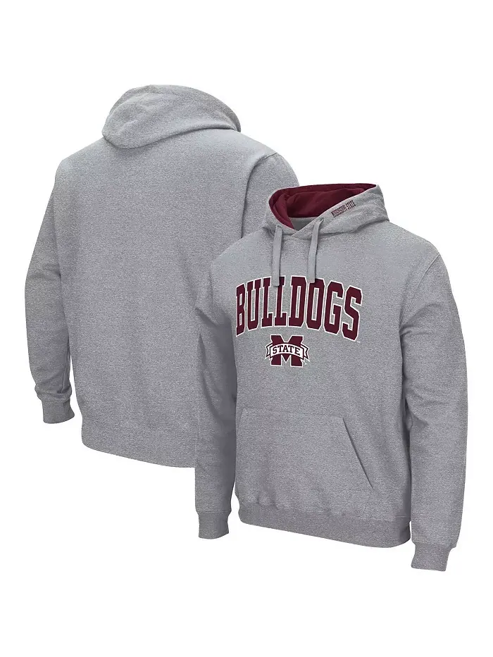 Мужская толстовка с капюшоном Mississippi State Bulldogs Arch Logo 3.0 Colosseum — серый