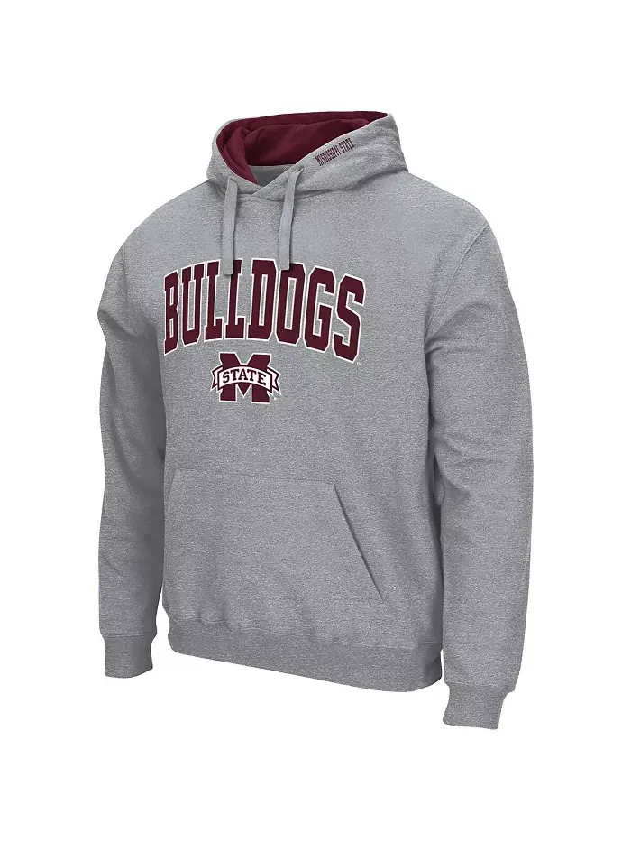 Мужская толстовка с капюшоном Mississippi State Bulldogs Arch Logo 3.0 Colosseum — изображение 2 из 5, серый