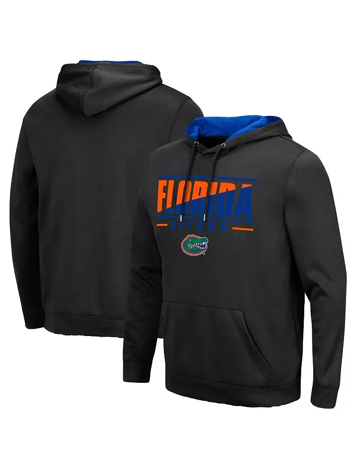 Мужская толстовка с капюшоном Florida Gators Slash Stack 2.0 Colosseum — черный