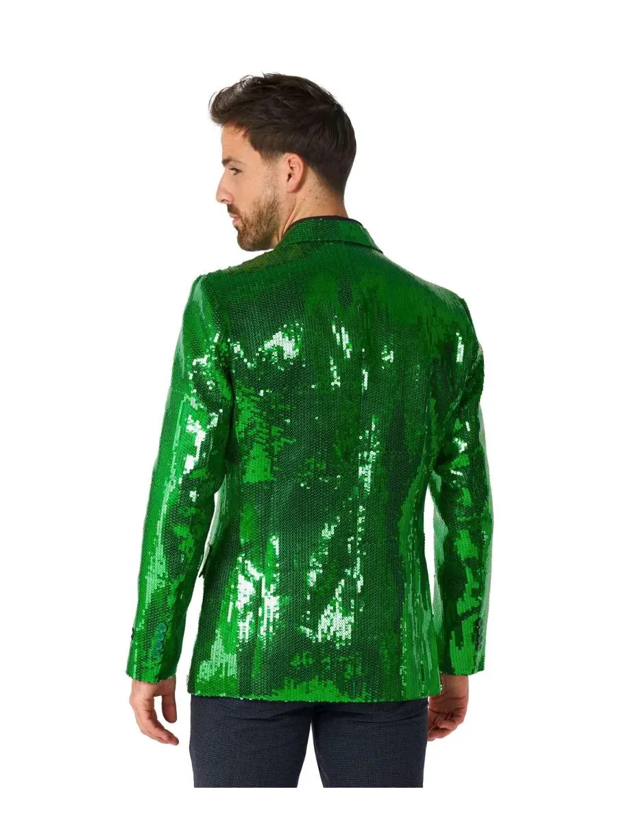 Мужской блестящий праздничный блейзер - Sequins USA Suitmeister — изображение 2 из 2, зеленый