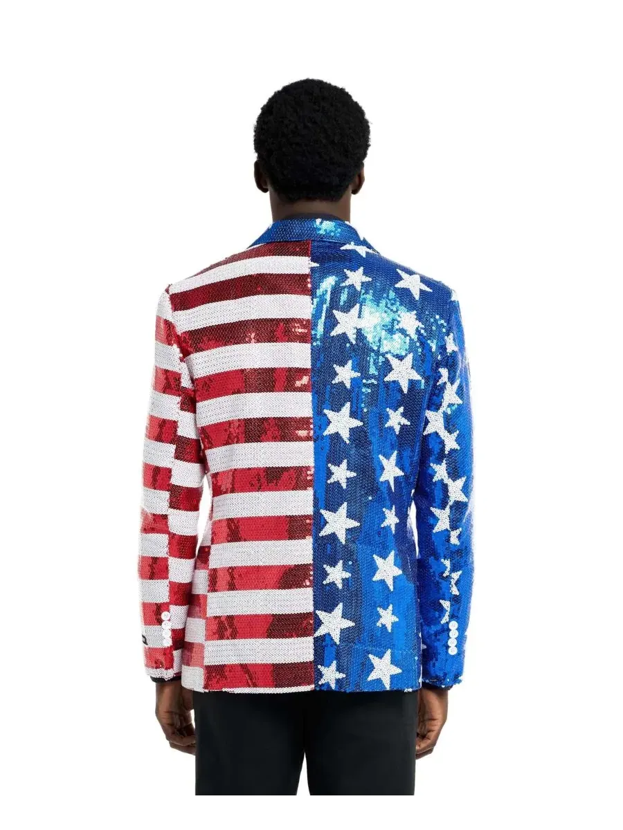 Мужской блестящий праздничный блейзер - Sequins USA Suitmeister — изображение 2 из 10, мульти