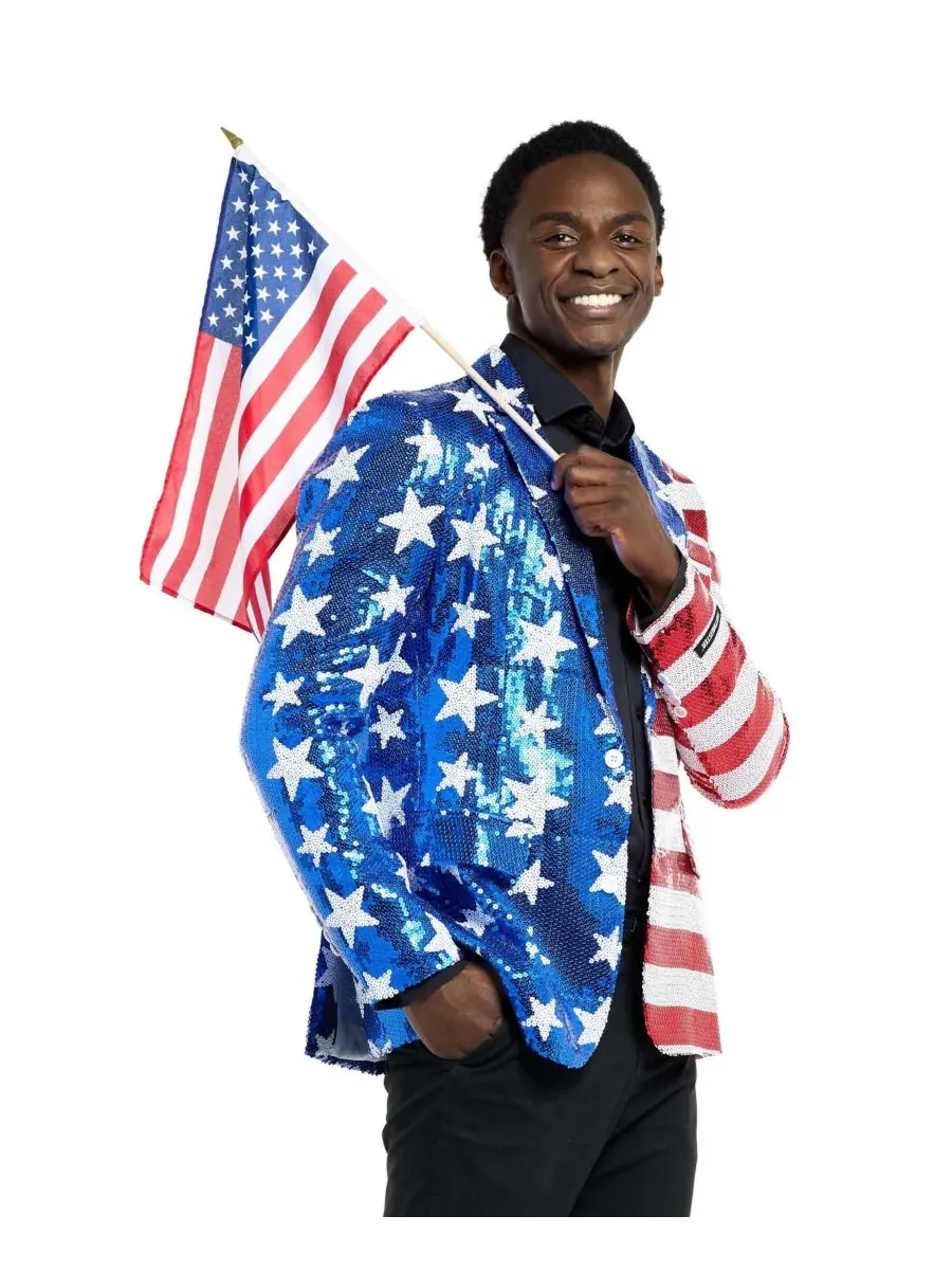 Мужской блестящий праздничный блейзер - Sequins USA Suitmeister — изображение 4 из 10, мульти