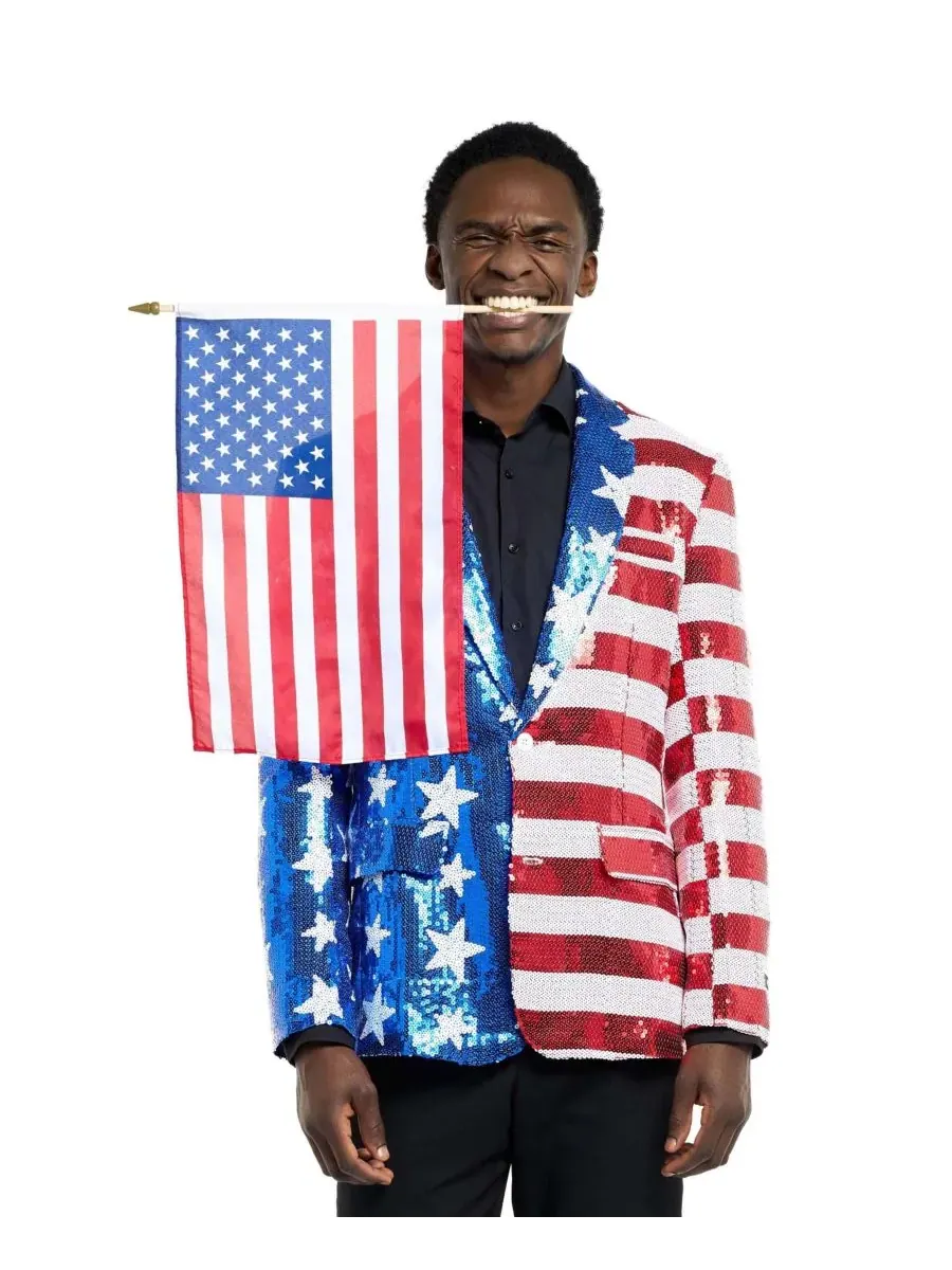 Мужской блестящий праздничный блейзер - Sequins USA Suitmeister — изображение 5 из 10, мульти