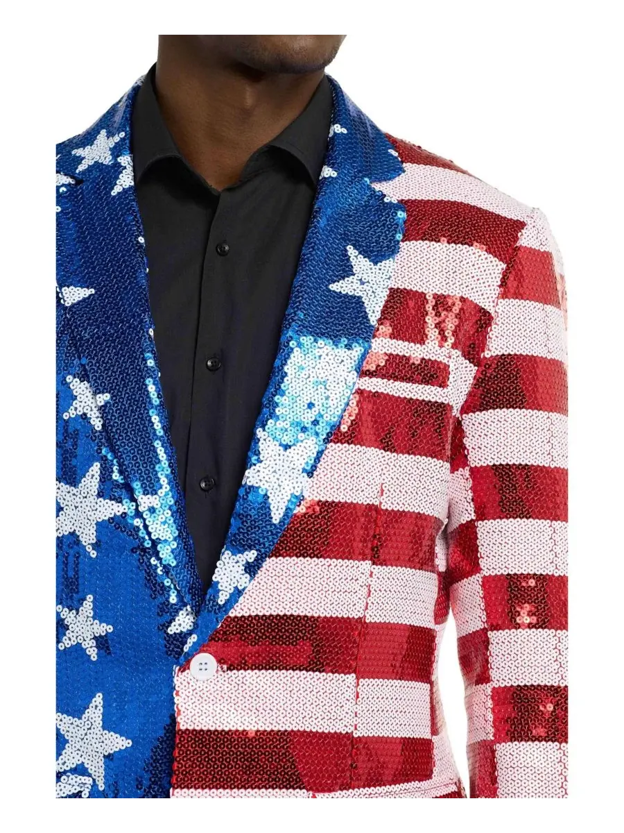 Мужской блестящий праздничный блейзер - Sequins USA Suitmeister — изображение 6 из 10, мульти