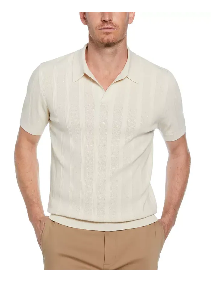 Мужская поло Johnny Collar в полоску Perry Ellis — бежевый