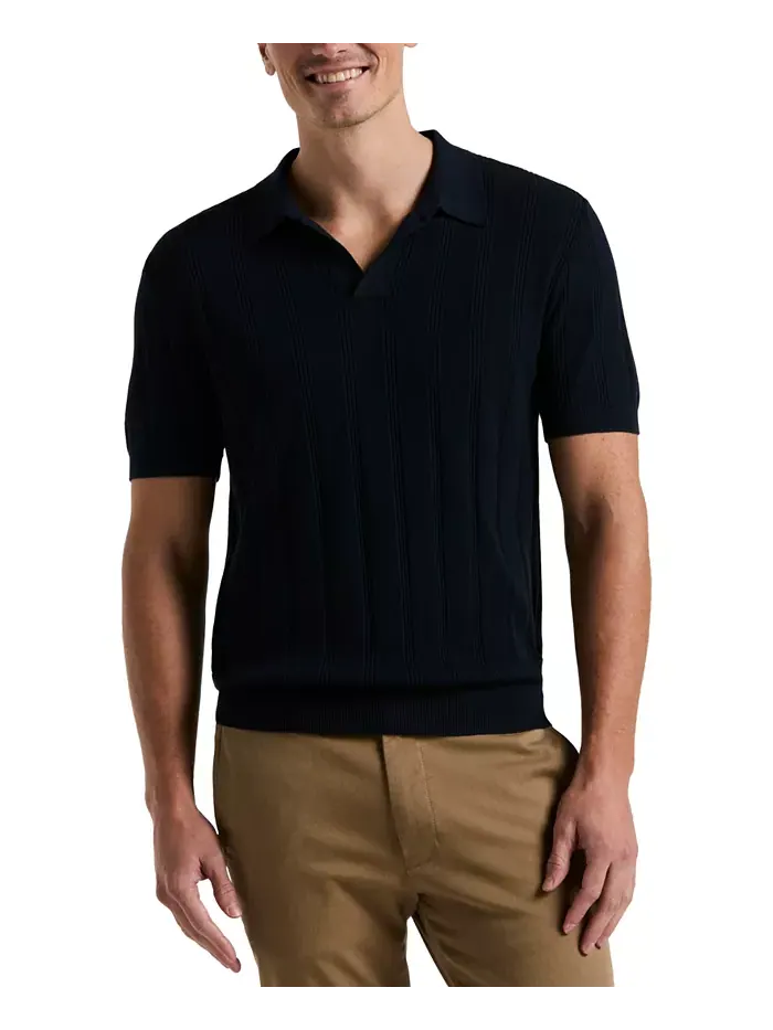 Мужская поло Johnny Collar в полоску Perry Ellis — изображение 1 из 4, сапфировый