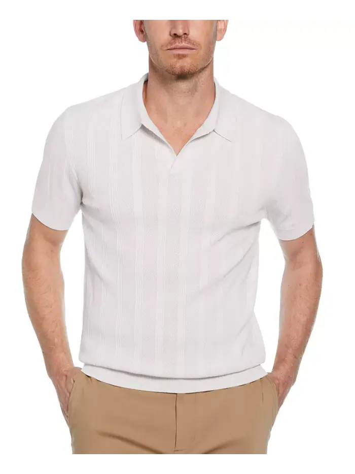 Мужская поло Johnny Collar в полоску Perry Ellis — белый