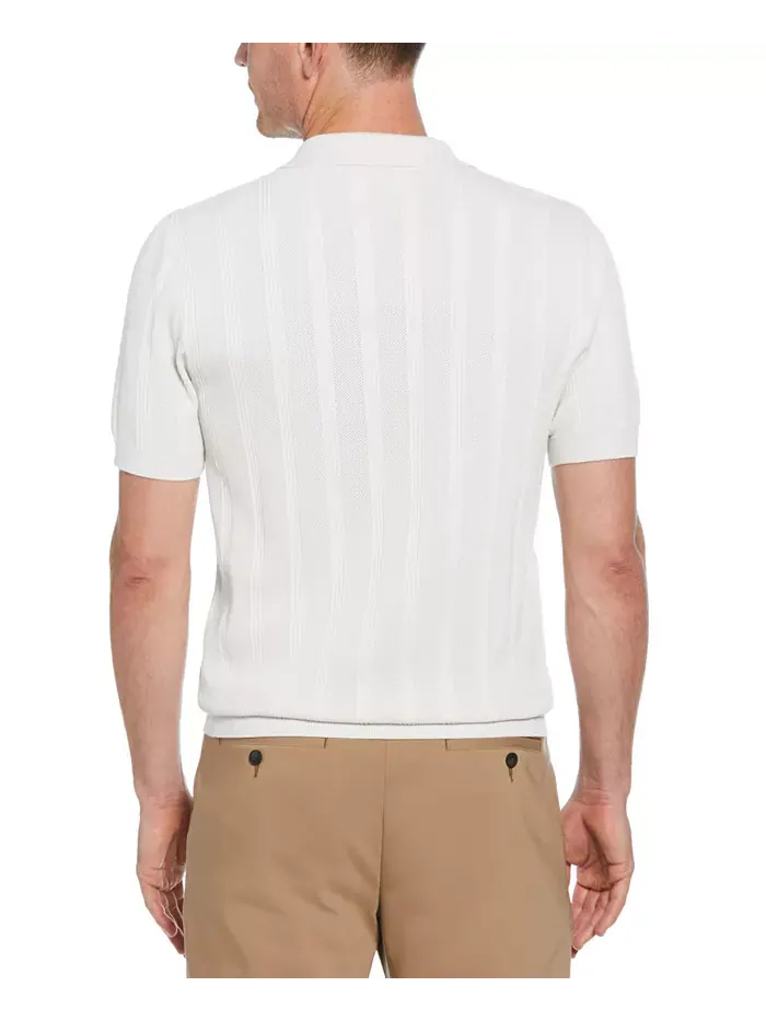 Мужская поло Johnny Collar в полоску Perry Ellis — изображение 2 из 3, яркий белый