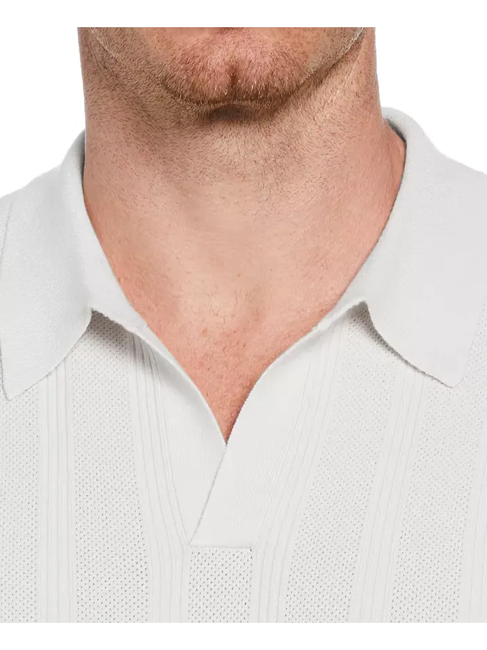 Мужская поло Johnny Collar в полоску Perry Ellis — изображение 3 из 3, яркий белый