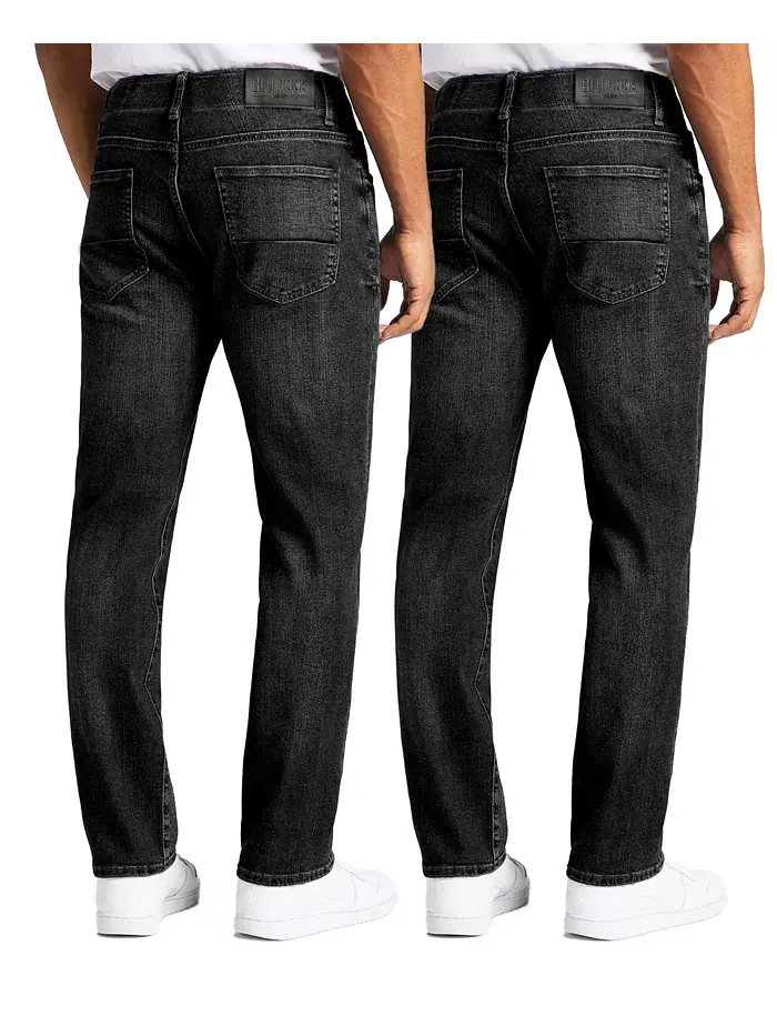 Мужские джинсы Flex Stretch Slim Straight, 2 шт Blu Rock — изображение 2 из 11, черный