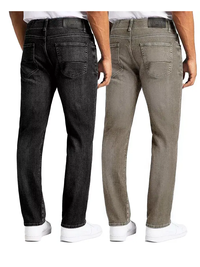 Мужские джинсы Flex Stretch Slim Straight, 2 шт Blu Rock — изображение 2 из 12, черный серый