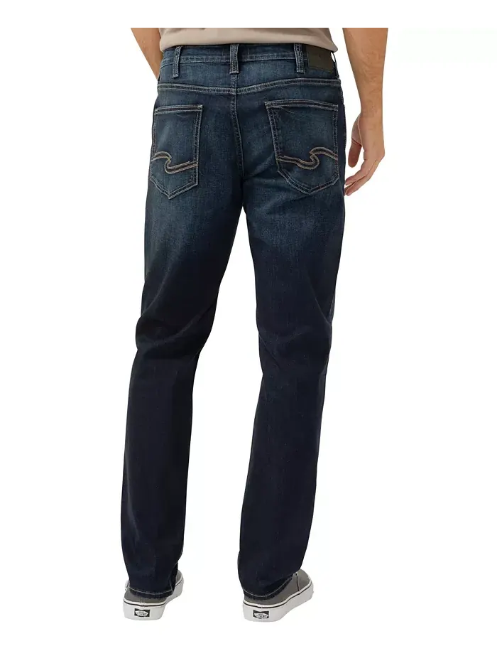 Мужские джинсы Eddie Classic Athletic Fit с зауженными штанинами Silver Jeans Co. — изображение 2 из 3, синий
