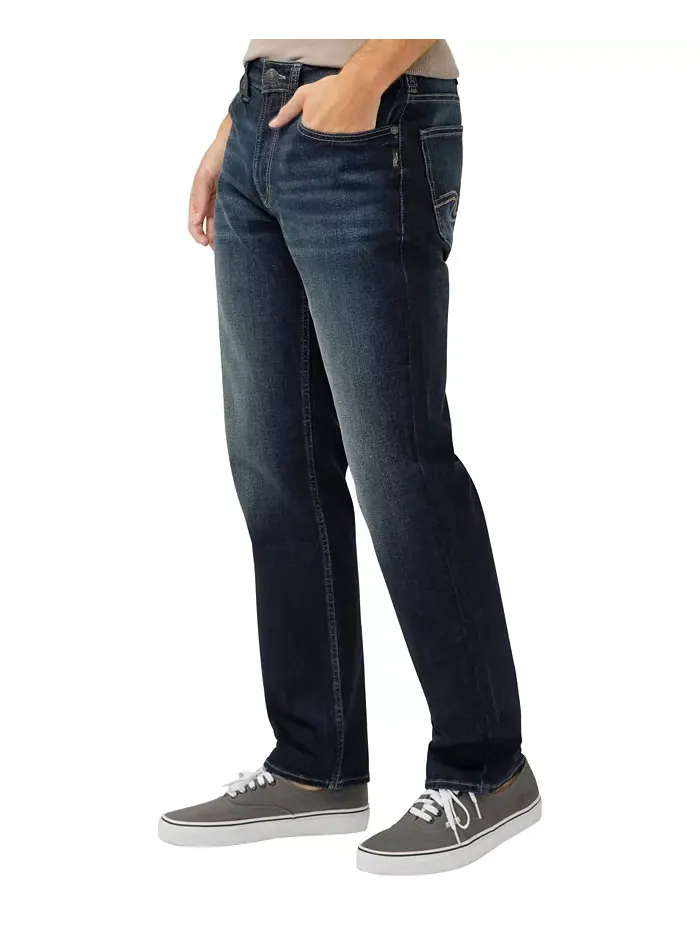 Мужские джинсы Eddie Classic Athletic Fit с зауженными штанинами Silver Jeans Co. — изображение 3 из 3, синий