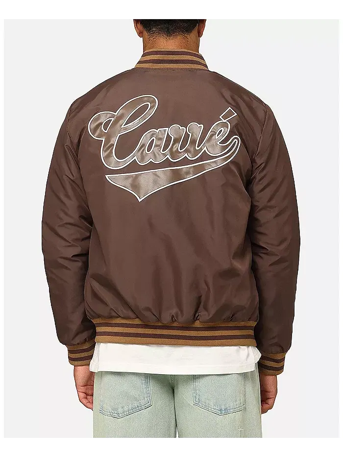 Мужская стеганая бейсбольная куртка Team Puffer CARRE — изображение 2 из 3, коричневый