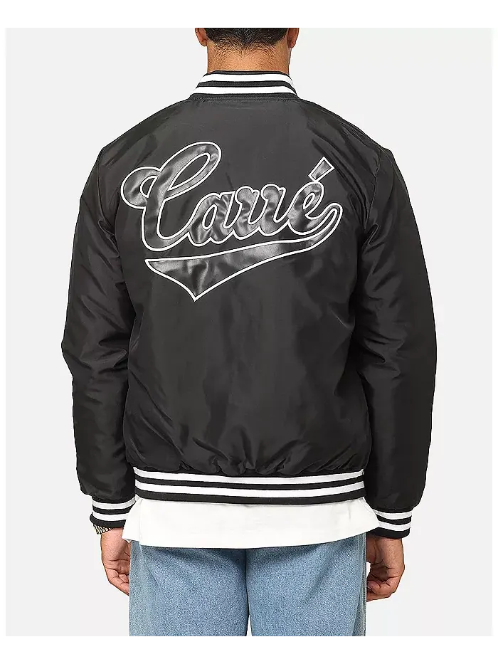 Мужская стеганая бейсбольная куртка Team Puffer CARRE — изображение 3 из 3, черный/белый