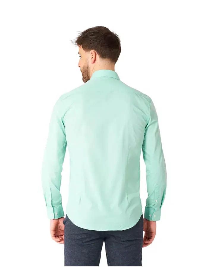 Мужская рубашка - длинный рукав Magic Mint Dress Shirt - пастельный мятно-зеленый - формальная — изображение 3 из 4