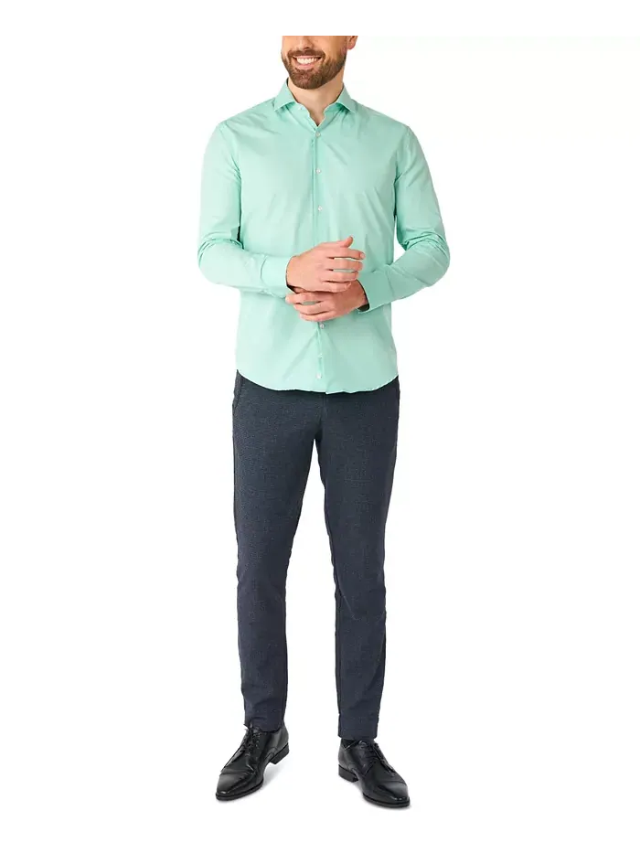 Мужская рубашка - длинный рукав Magic Mint Dress Shirt - пастельный мятно-зеленый - формальная — изображение 4 из 4