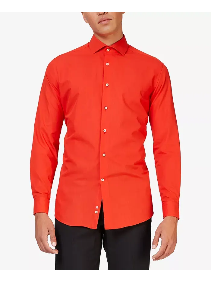 Мужская рубашка - длинный рукав Magic Mint Dress Shirt - пастельный мятно-зеленый Opposuits — изображение 1 из 2, красный