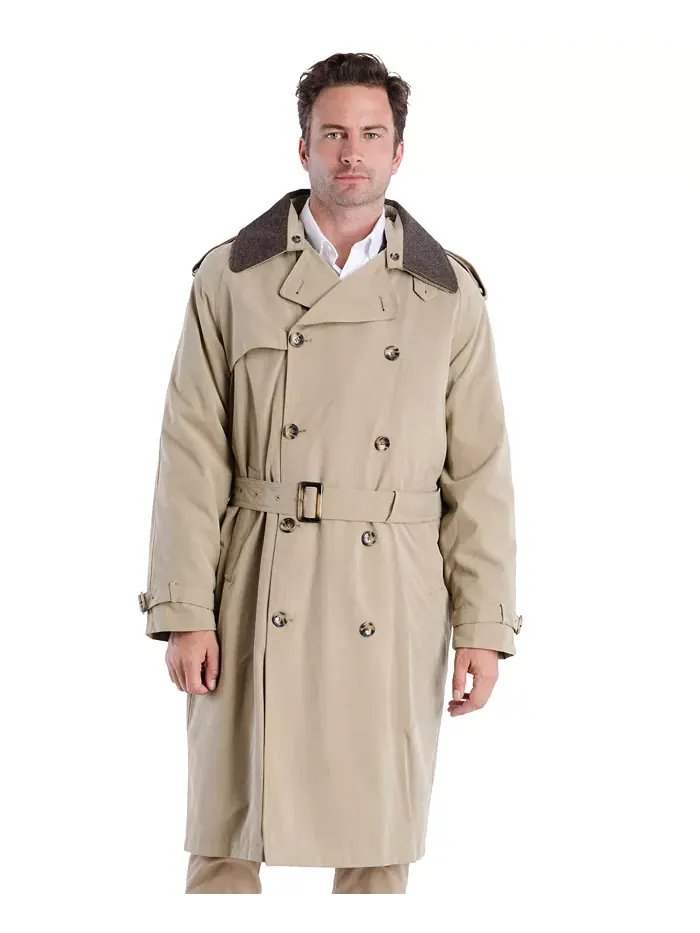 Мужской классический плащ с поясом Iconic Belted Trench Raincoat London Fog — изображение 1 из 6, чино