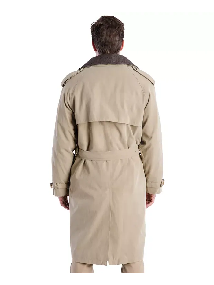 Мужской классический плащ с поясом Iconic Belted Trench Raincoat London Fog — изображение 2 из 6, чино