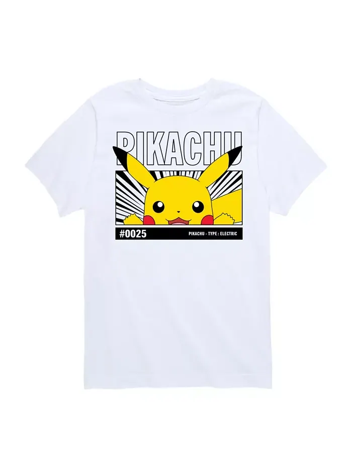 Футболка с принтом Пикачу для подростков Pokémon Big Boys Pokemon — изображение 1 из 3, белый