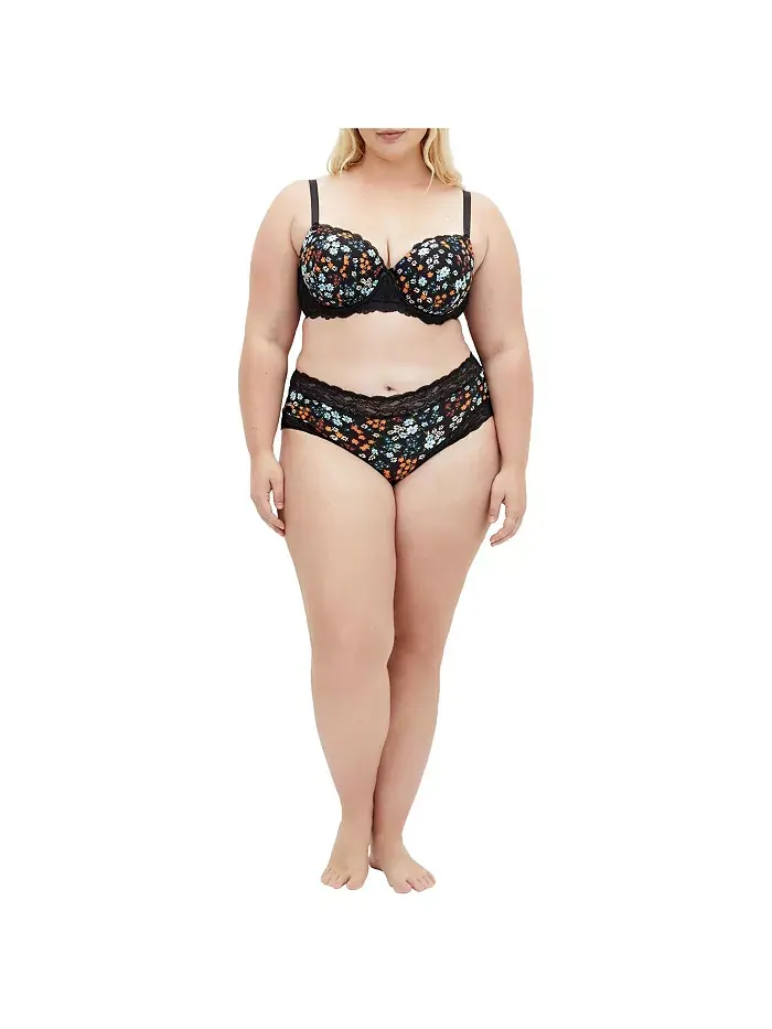 Контурный бюстгальтер Hailey Print Plus Size CITY CHIC — изображение 3 из 5, черный
