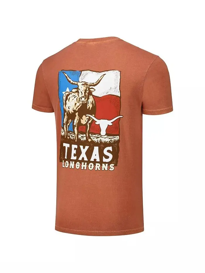 Футболка Texas Orange для мужчин и женщин Texas Longhorns Hyper Local Longhorn Flag Image One — изображение 2 из 3