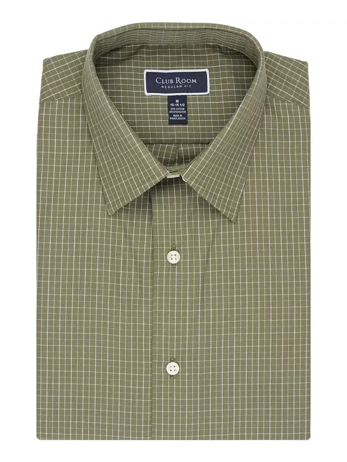 Мужская рубашка Regular Fit Micro Check Club Room — изображение 8 из 8, зеленый