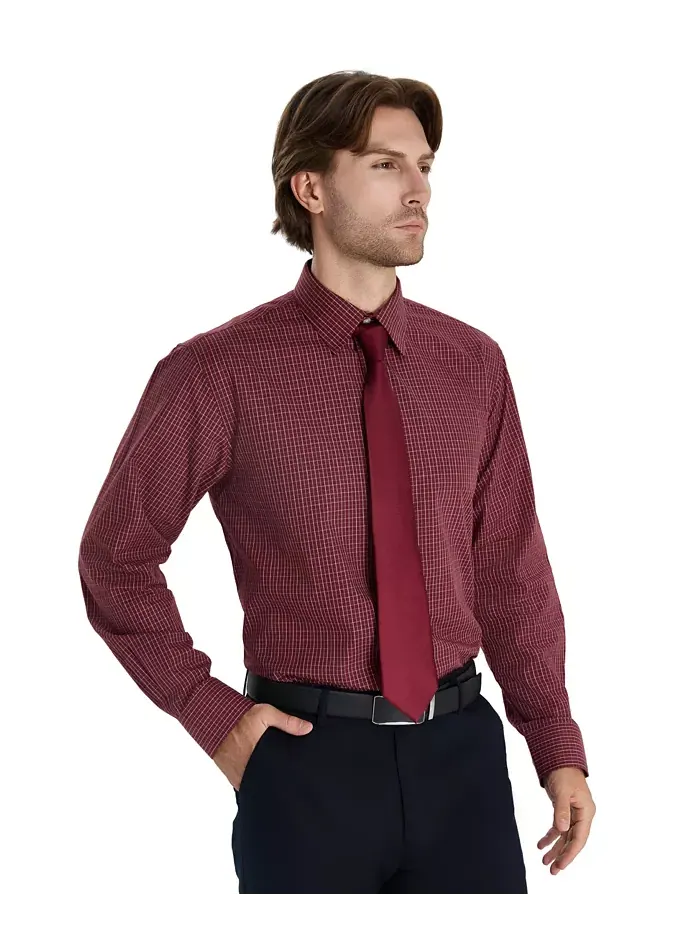 Мужская рубашка Regular Fit Micro Check Club Room — изображение 1 из 8, красный