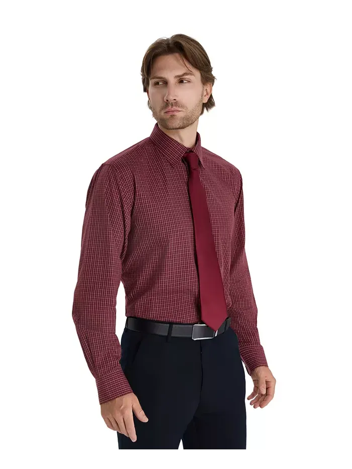 Мужская рубашка Regular Fit Micro Check Club Room — изображение 3 из 8, красный