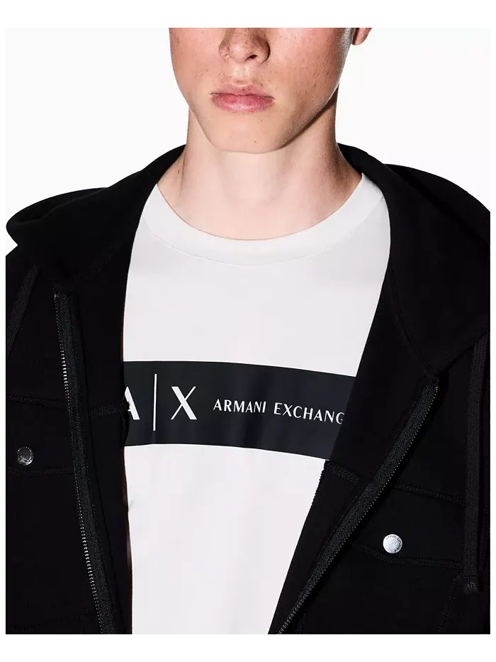 Мужская футболка с принтом и надписью A|X Armani Exchange — изображение 4 из 5, белый