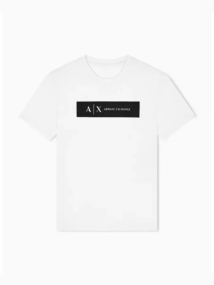 Мужская футболка с принтом и надписью A|X Armani Exchange — изображение 5 из 5, белый