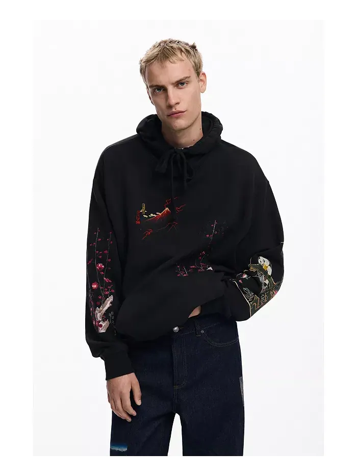 Мужская худи Landscape Desigual — черный