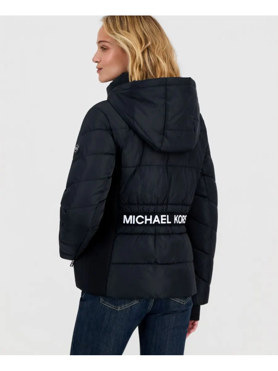 Женская складная пуховая куртка с капюшоном Michael Kors — изображение 2 из 3, черный