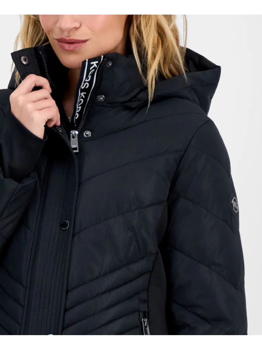 Женская складная пуховая куртка с капюшоном Michael Kors — изображение 3 из 3, черный