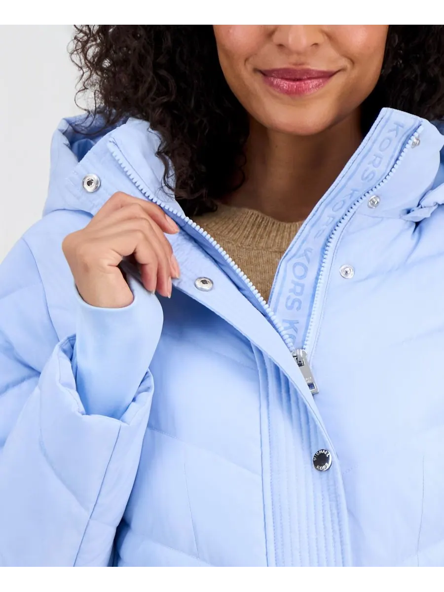 Женская складная пуховая куртка с капюшоном Michael Kors — изображение 2 из 3, синий