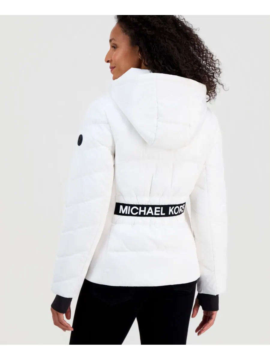 Женская складная пуховая куртка с капюшоном Michael Kors — изображение 2 из 3, белый